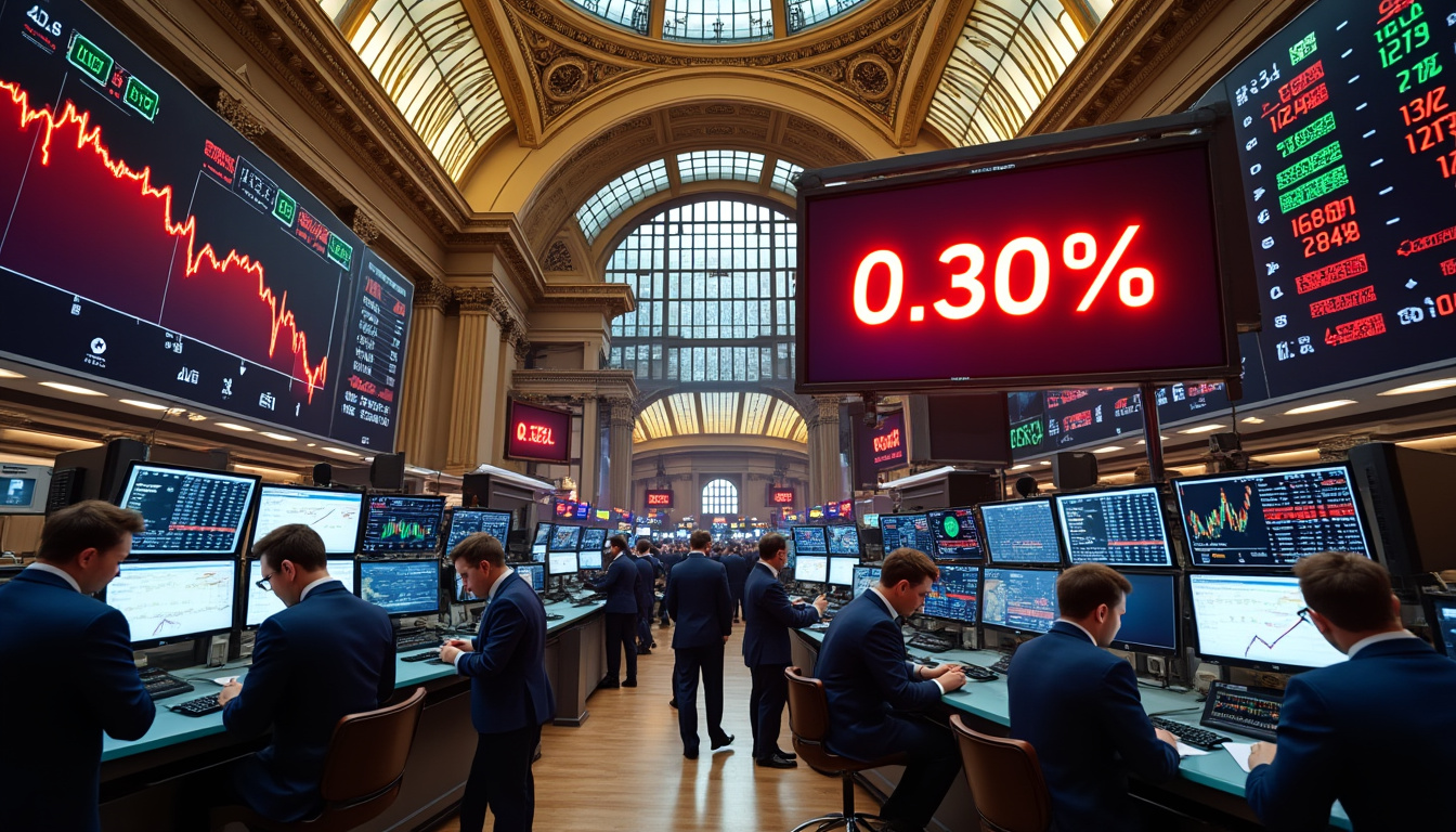 découvrez l'impact des droits de douane sur les marchés financiers, alors que la bourse de paris termine la séance avec une baisse de 0,30 %. analysez les tendances et les implications économiques dans ce contexte complexe.