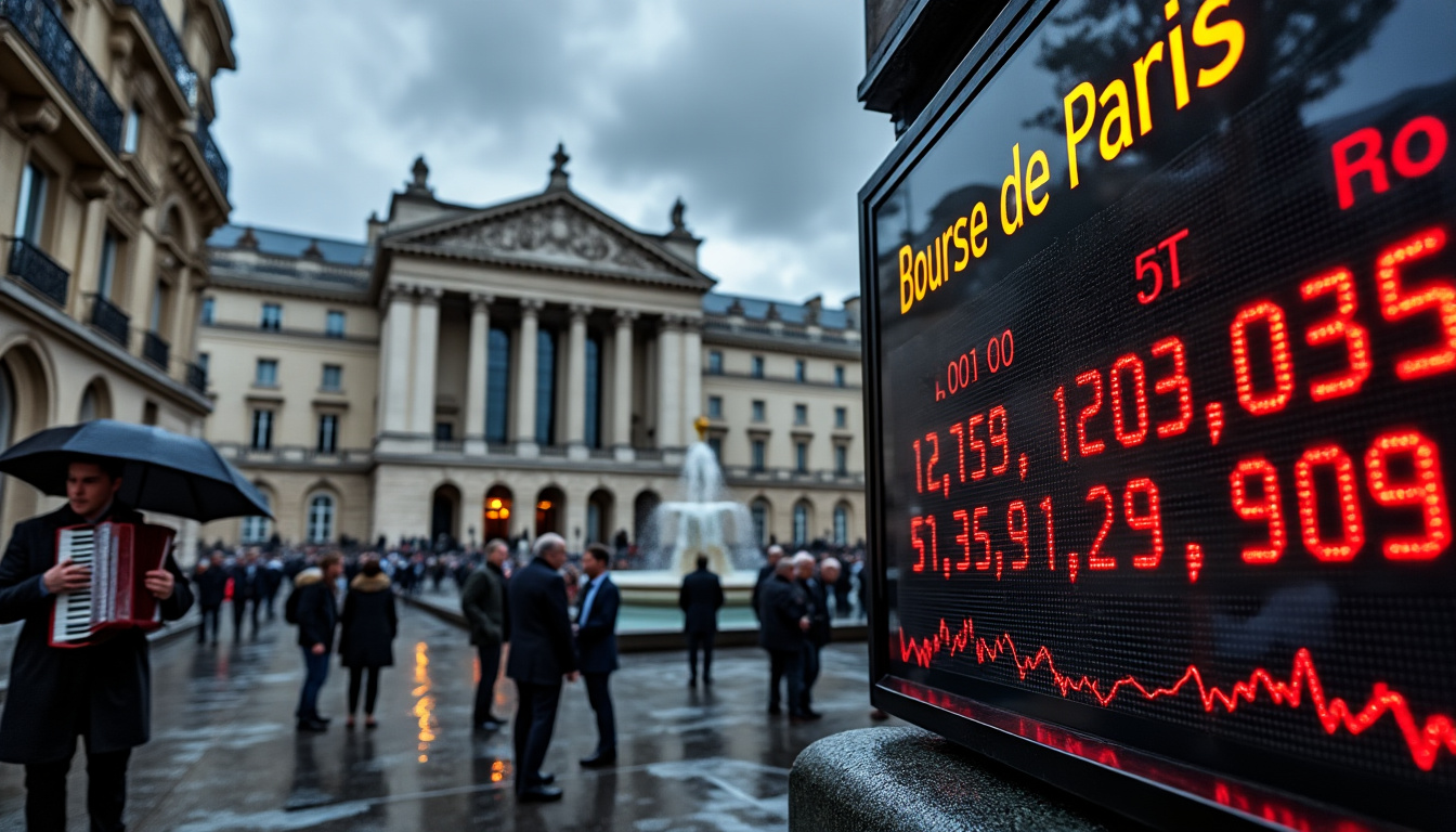découvrez comment la bourse de paris est impactée par les tensions commerciales croissantes et des résultats d'entreprises partagés, entraînant un recul notable des indices. analyse des tendances du marché et des implications pour les investisseurs.