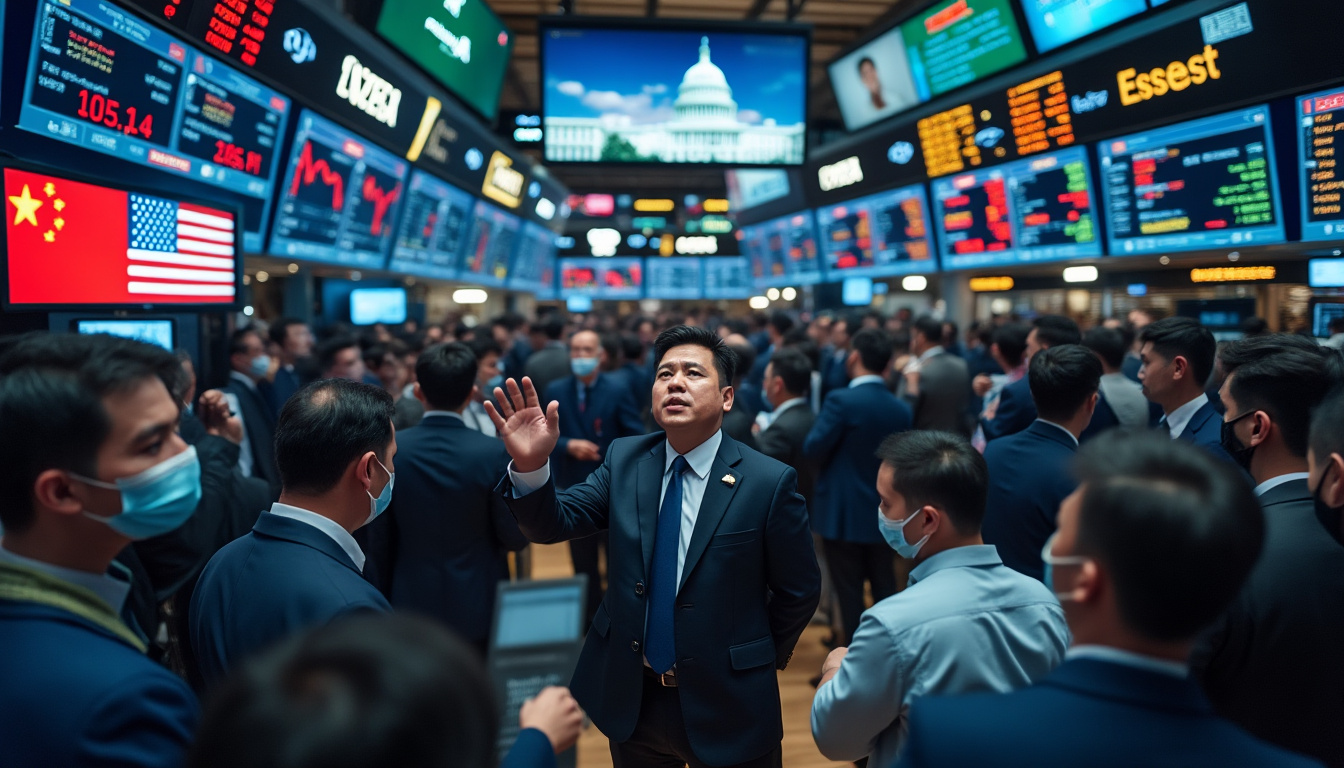 découvrez comment les tensions croissantes entre pékin et washington concernant les droits de douane entraînent une chute des marchés financiers mondiaux, influençant l'économie globale et les investisseurs.