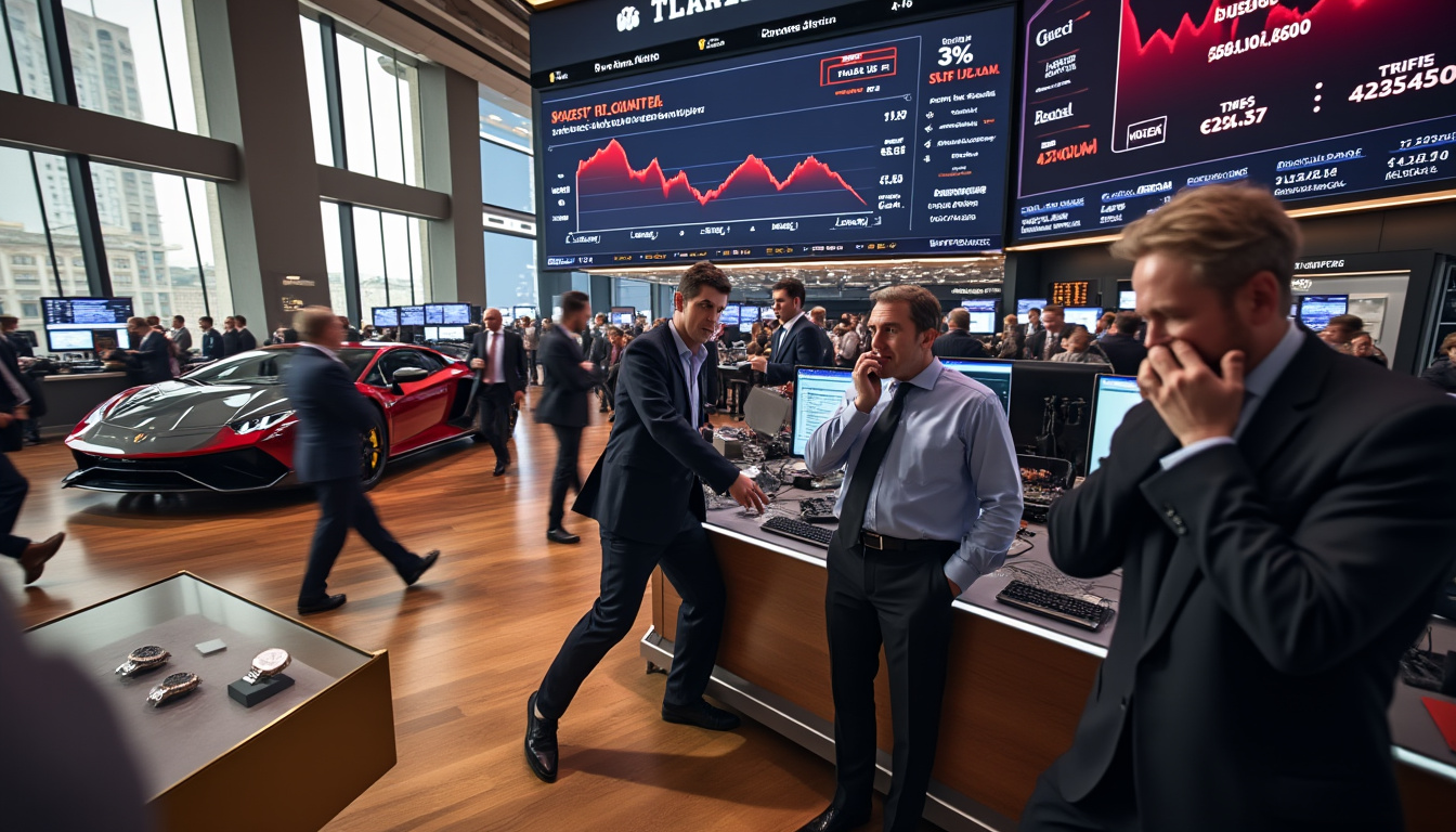 la bourse de paris connaît une chute de plus de 3%, affectée par des baisses significatives dans les secteurs du luxe et de l'automobile. découvrez les analyses et les impacts de cette tendance sur le marché.