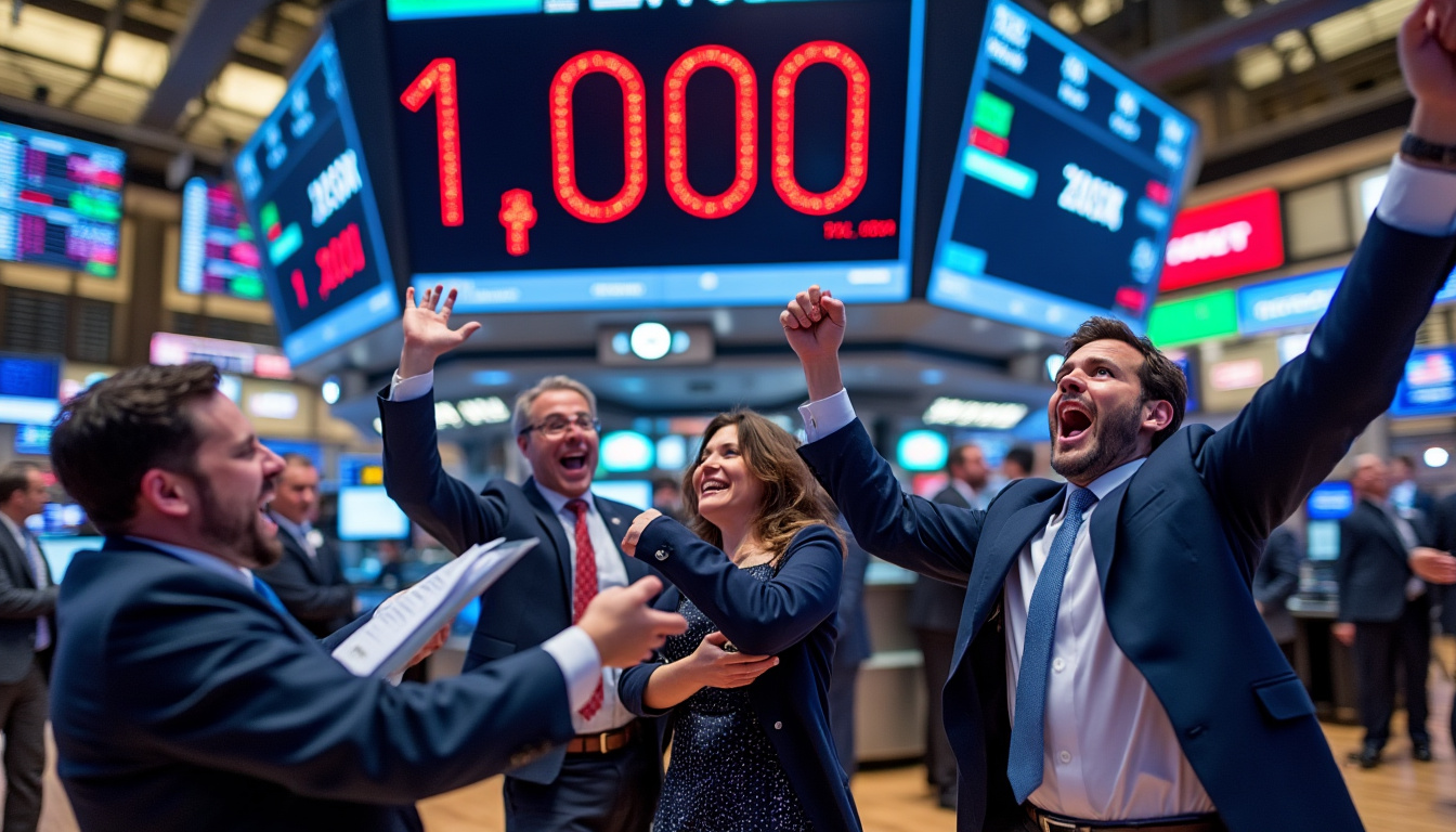découvrez en temps réel le marché boursier américain avec une montée spectaculaire du dow jones, qui s'envole de 1 000 points suite à un accord de réduction temporaire des tarifs entre la chine et les états-unis. restez informé des dernières actualités financières!