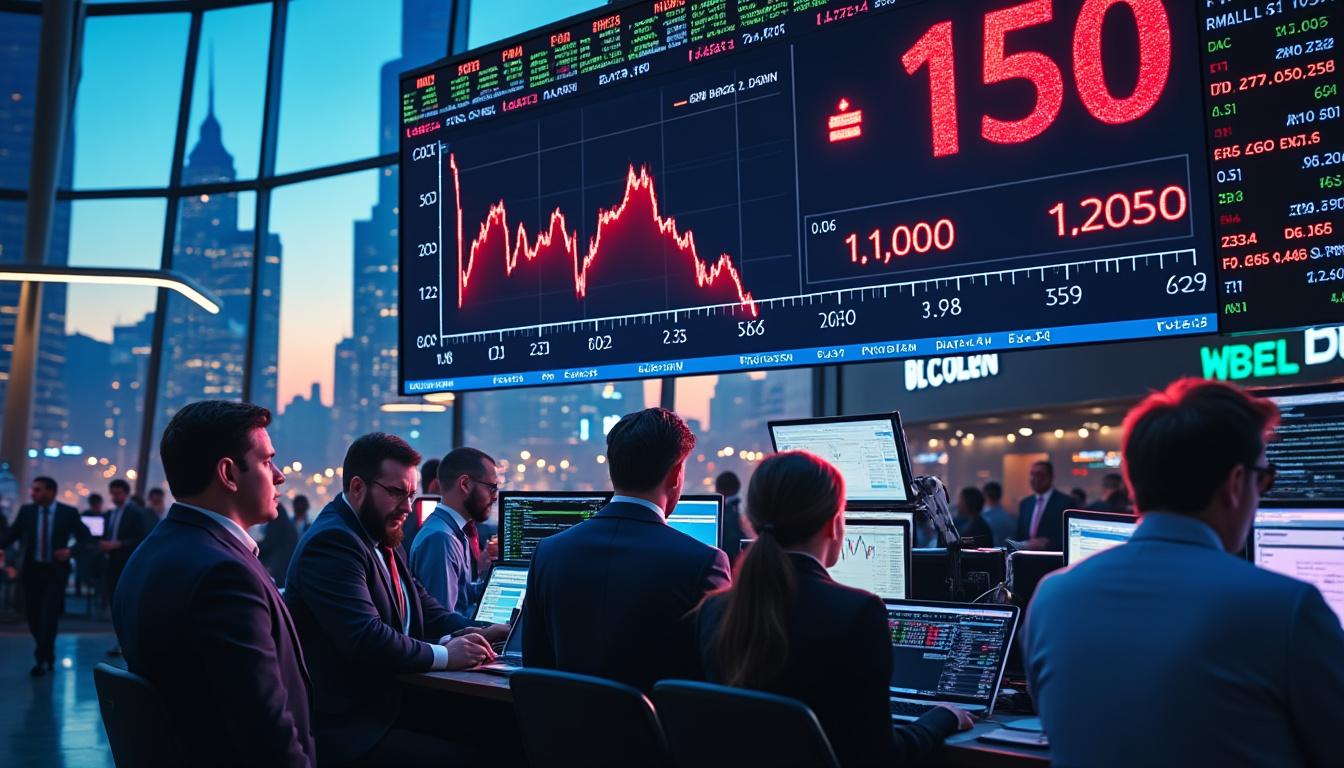 découvrez en temps réel l'évolution du marché boursier américain avec notre analyse de la chute de 150 points du dow jones, alors que les contrats à terme s'affichent en territoire négatif. restez informé sur les tendances et les impacts du marché.