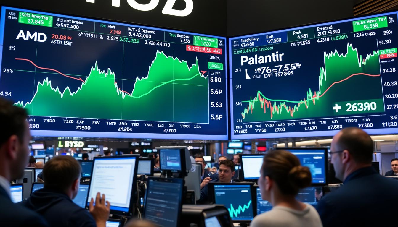 découvrez l'évolution de la bourse du 5 novembre 2025 : les indices se redressent après la chute des valeurs technologiques, amd progresse grâce à ses résultats solides tandis que palantir continue de reculer.