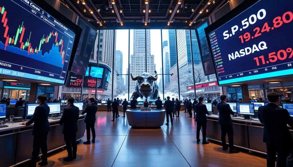 découvrez l'évolution du marché boursier américain aujourd'hui, 26 décembre 2025, avec le dow, le s&p 500 et le nasdaq qui rebondissent après noël, stimulés par un rallye de noël prometteur.