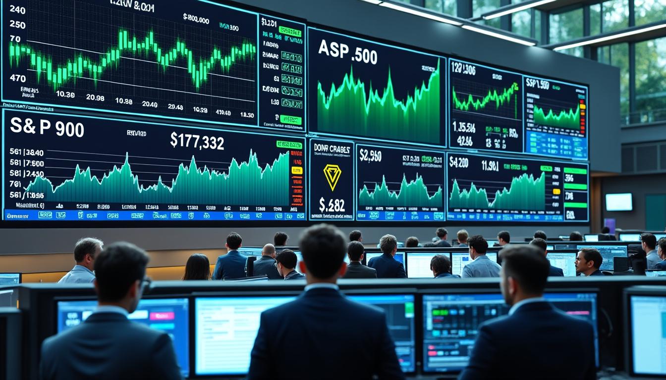 suivez en direct les dernières actualités financières avec le s&p 500 qui progresse grâce à la hausse du secteur technologique, et le dow jones qui atteint un nouveau sommet historique.