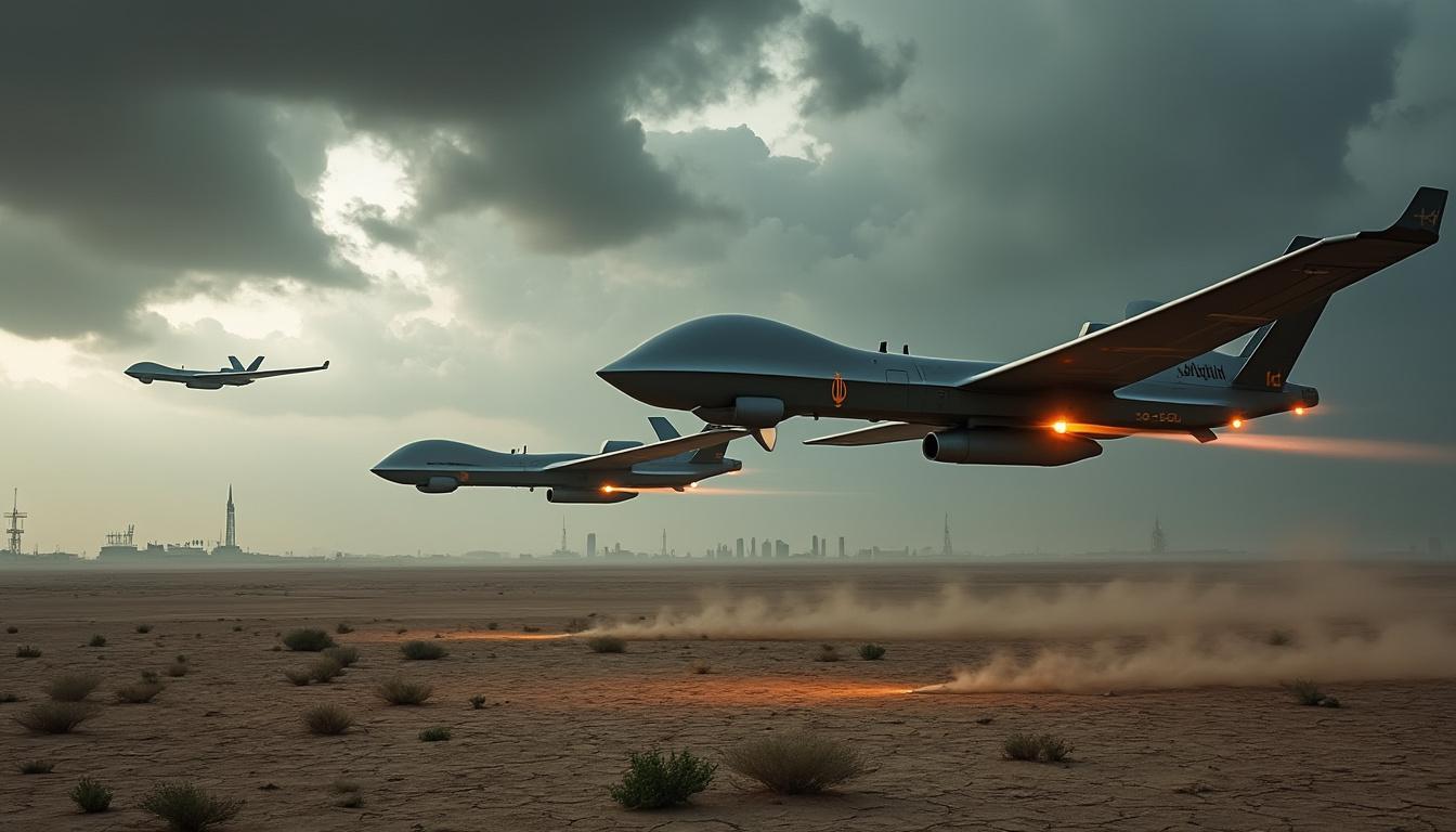 l'iran intensifie la tension régionale en déployant des drones vers l'arabie saoudite et le koweït, exacerbant les conflits au moyen-orient.