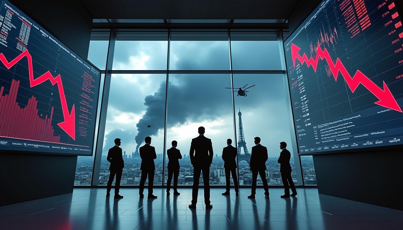 la bourse de paris termine en baisse, impactée par les tensions géopolitiques grandissantes au moyen-orient, affectant la confiance des investisseurs.