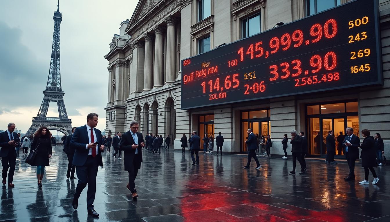 la bourse de paris chute à nouveau en raison des tensions géopolitiques croissantes, impactant les marchés financiers et inquiètant les investisseurs.