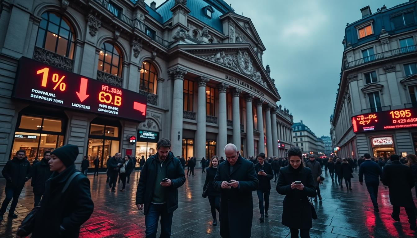 la bourse de paris termine en baisse après une série de publications de résultats d'entreprises, impactant les marchés financiers.