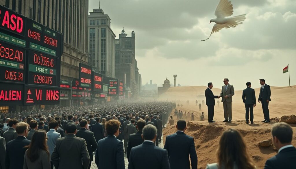 wall street recule alors qu'une trêve fragile s'installe au moyen-orient, créant une incertitude sur les marchés financiers internationaux.