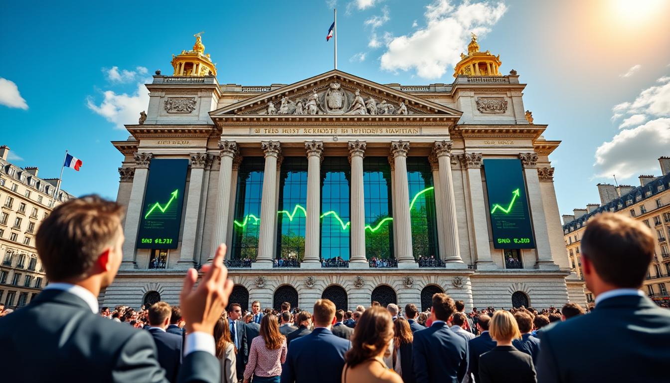 la bourse de paris connaît une forte hausse, stimulée par un optimisme retrouvé sur les marchés financiers.