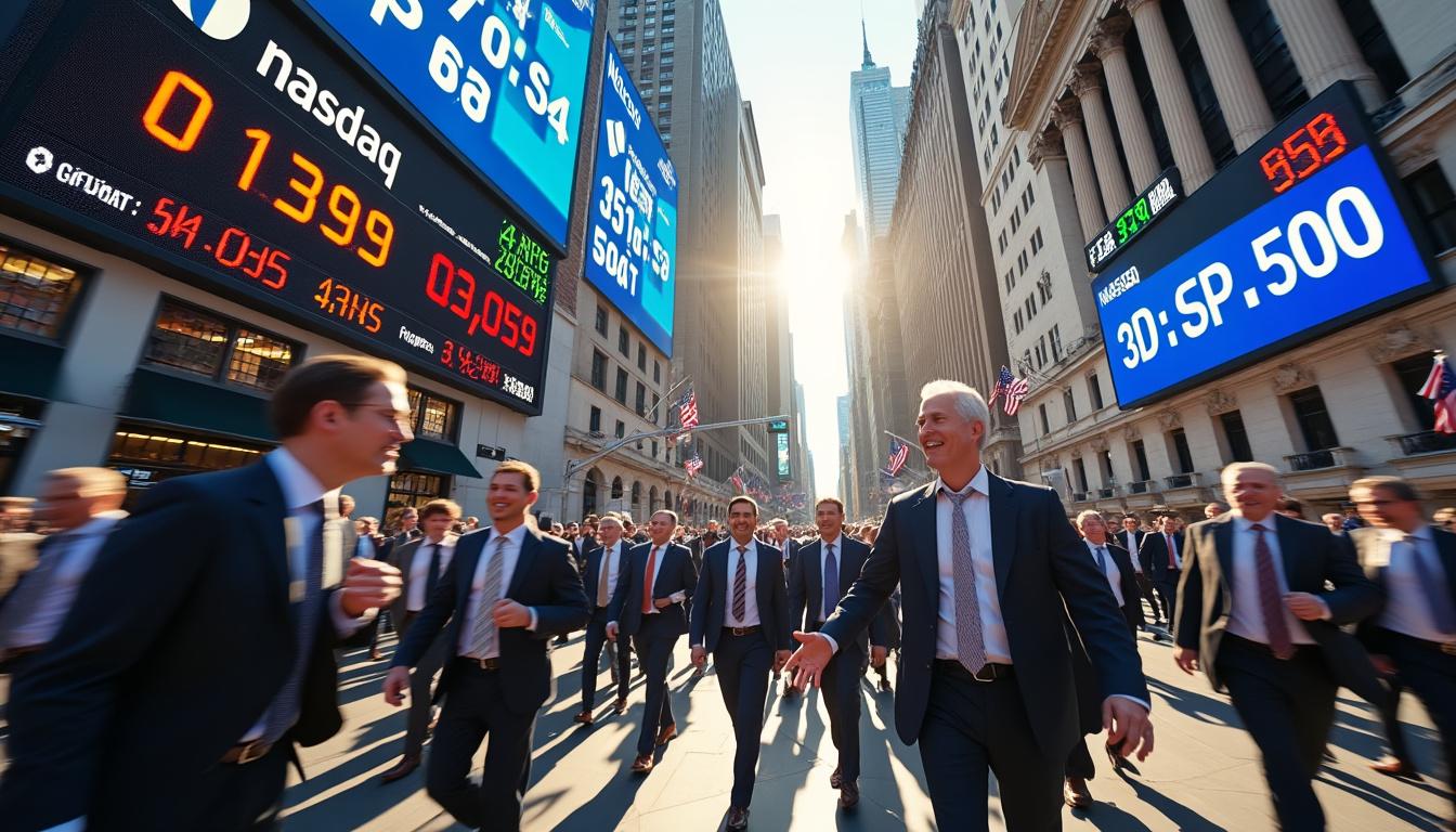 découvrez comment wall street connaît une journée exceptionnelle avec le nasdaq et le s&p 500 atteignant des sommets historiques, marquant une forte croissance du marché boursier.