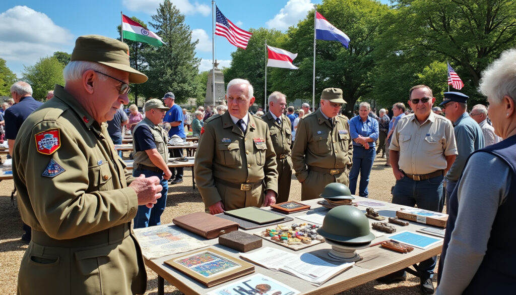 à l'occasion de l'anniversaire du débarquement, l'association picauville dans la manche organise une commémoration avec une bourse militaire pour honorer la mémoire des événements historiques.
